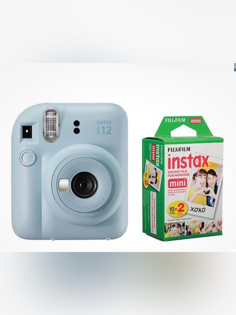 Fujifilm Instax Mini 12 Instant Camera in Light Blue with Mini Film Pack NEW